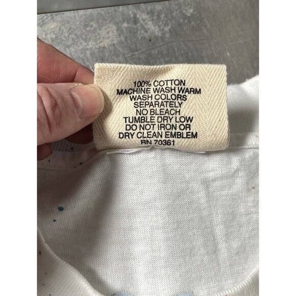 1990 Wyland Studios Kissing Dolphins Men's T-Shirt Hand Signed Painted Large VTG - Picture 6 of 12